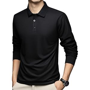 【68%OFF】【1,000円】 NALADA メンズ スリム&クール 長袖 ポロシャツ