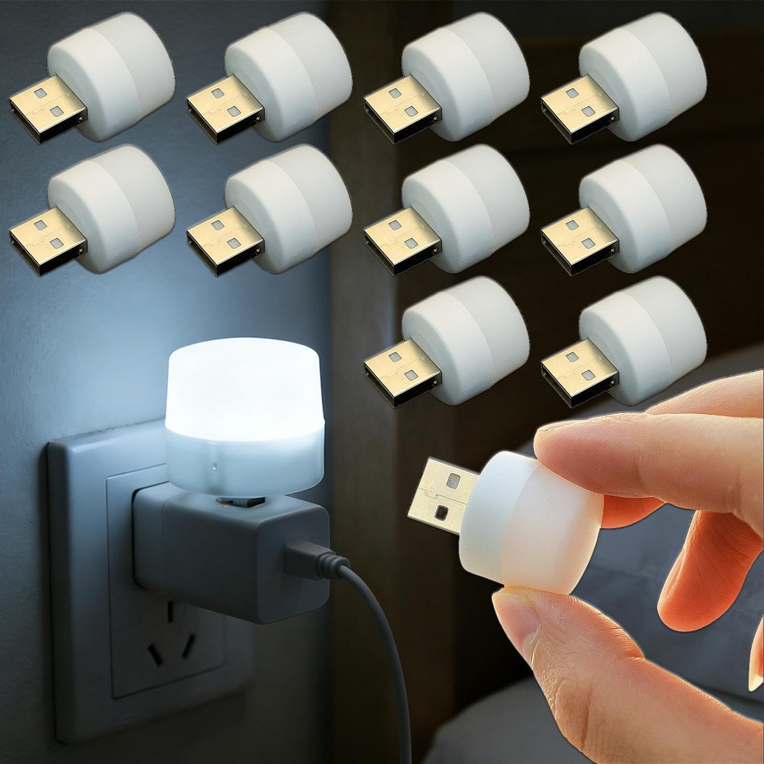 【289円】 Amazon Haul USB LEDナイトライト 10個セット 【送料無料】