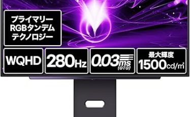 【69,980円】LG 有機ELゲーミングモニター 26.5インチ WQHD/280Hz 27GX700A-B
