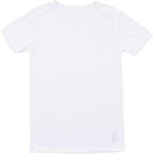 【スマイルSale】【350円】 Airin メンズ 後ろ身頃二重構造 接触冷感 Vネック Tシャツ