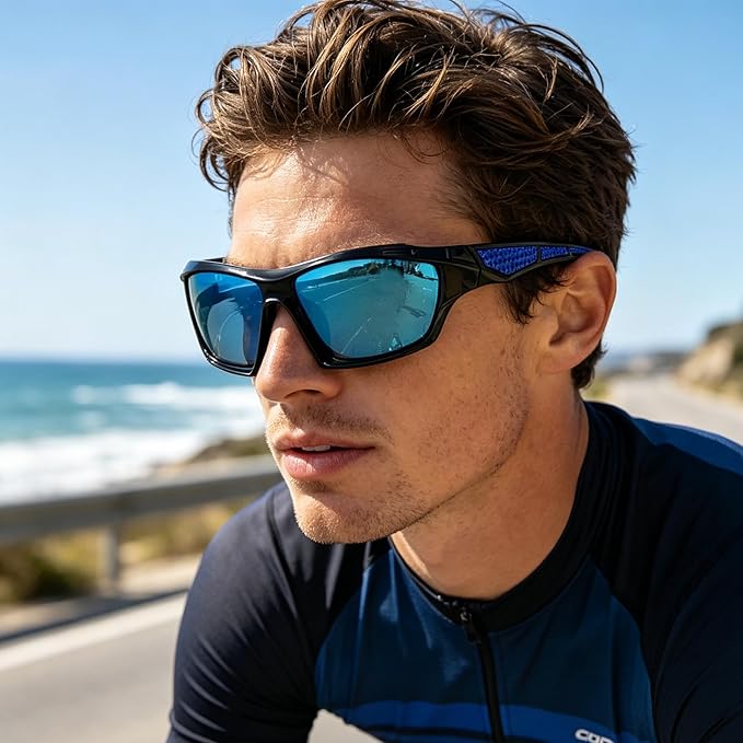 【81円】 Amazon Haul UV400ブルーレンズ 偏光スポーツサングラス 【送料無料】