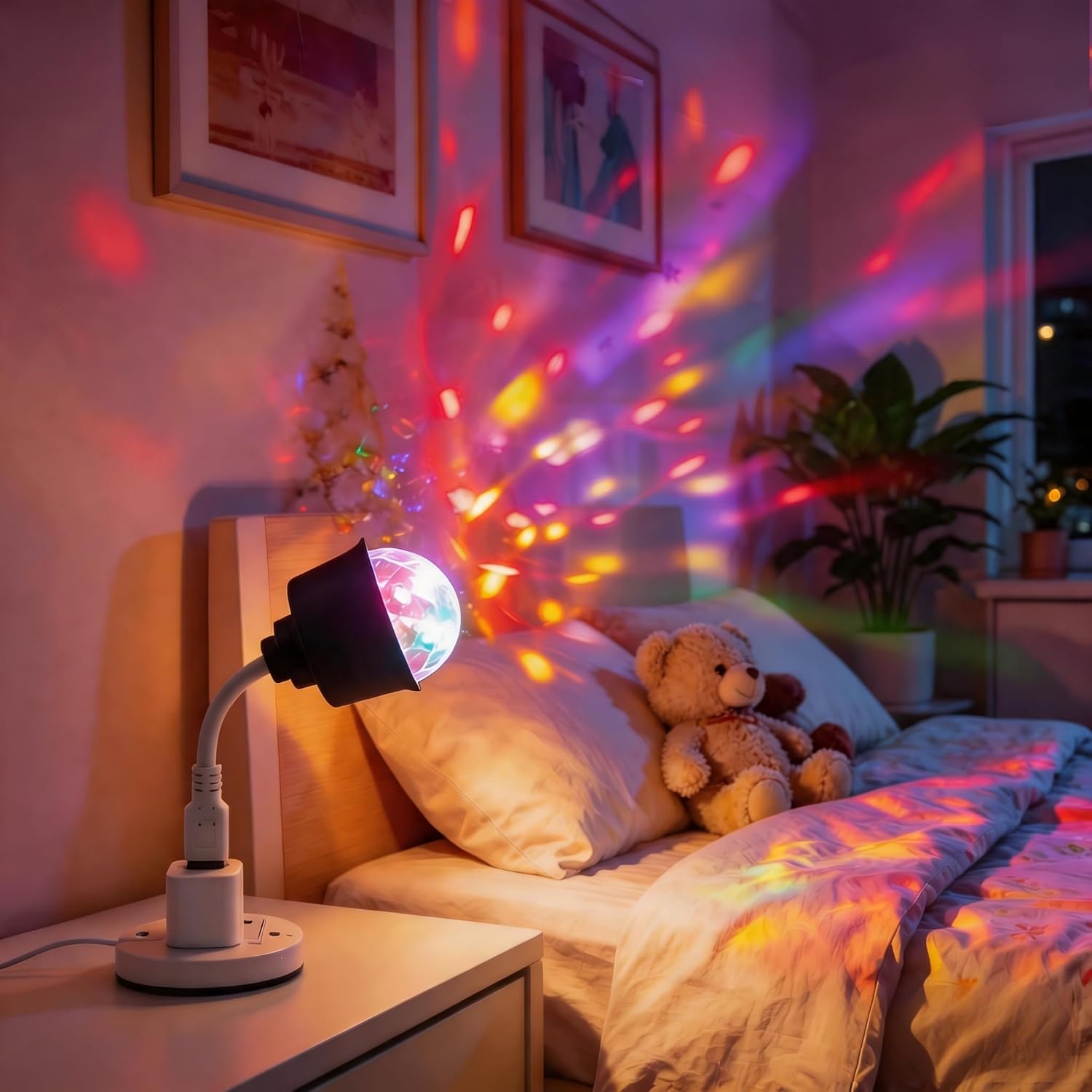 【48円】 Amazon Haul USB 回転 ミニパーティーライト 【送料無料】