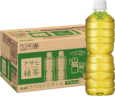 【25%OFF】アサヒ 緑茶 ラベルレス 630ml×24本 送料込1,499円(62.5円/本)
