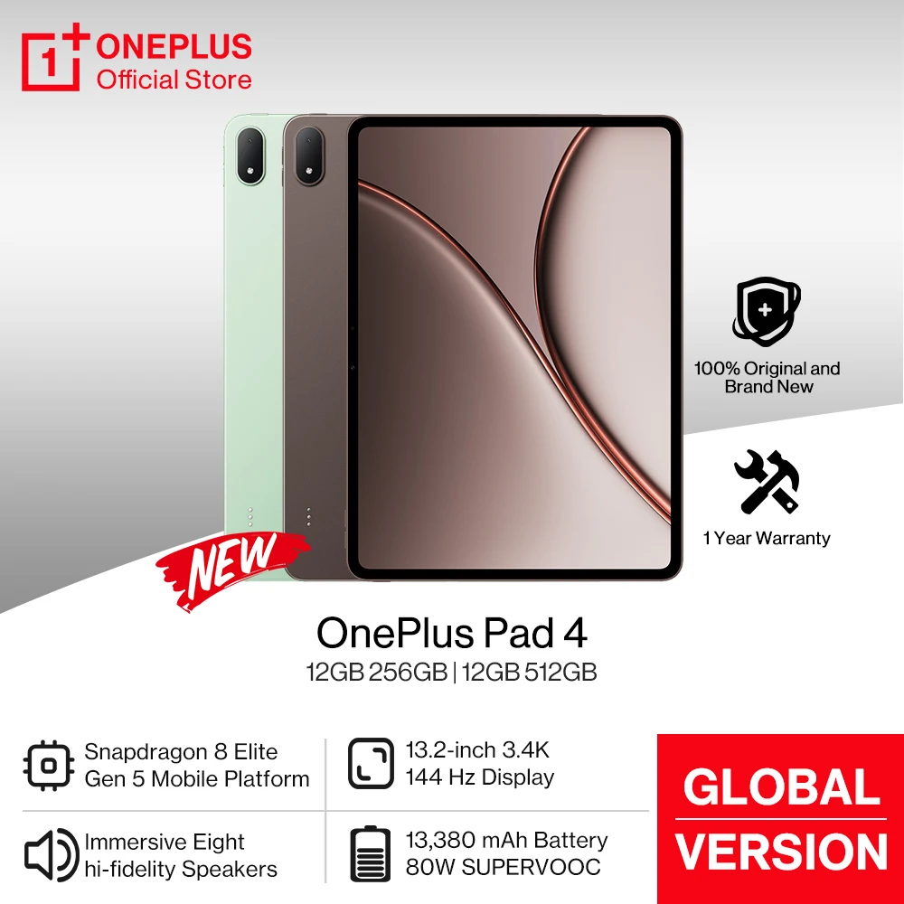 【$30.00 OFF！】OnePlus Pad 4 Global Version － Snapdragon 8 Elite Gen 5搭載13.2インチタブレットが$669.00送料無料