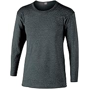 【ポイント32%還元】おたふく手袋 冬用インナー 長袖 丸首  9分袖 メンズ モクグレー LLサイズ