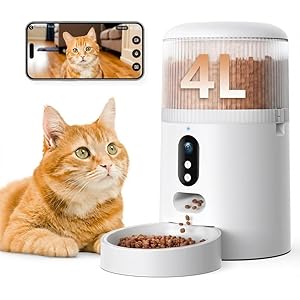【22%OFF+20%OFF】【5,598円】 Surfola 4L WiFi カメラ付き 遠隔操作 双方向会話 自動給餌器 【送料無料】