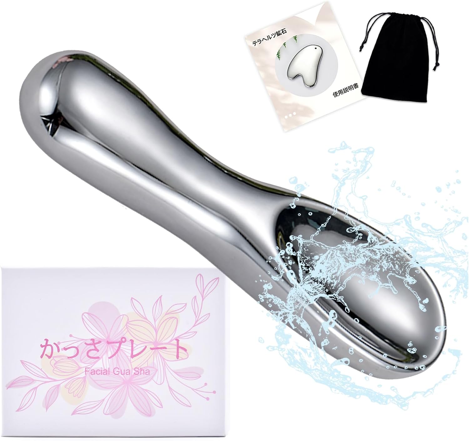 【40%OFF】【1,116円】 KUSANMOLI テラヘルツ鉱石 純度99.999% かっさ スプーン型 フェイスマッサージ