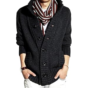 LLHfashion メンズ ニット ボタン カーディガン