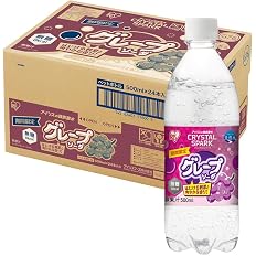 【限定プライムセール】【1,197円】 アイリスオーヤマ CRYSTAL SPARK 強炭酸水 グレープソーダ 無糖 500ml ×24本