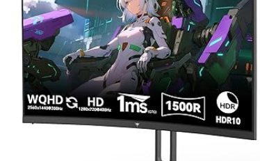 【29,980円ｰ11992pt】KTC 27インチ 曲面ゲーミングモニター WQHD@200Hz HD@400Hz デュアルモード搭載 H27S5