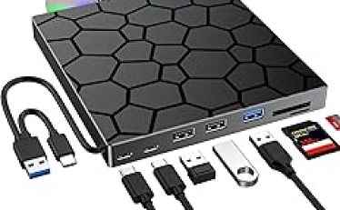 USBハブ･カードスロット付き ポータブルDVDドライブ