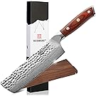 【50%OFF】【3,699円】 KEEMAKE ダマスカス鋼 67層 180ｍｍ 鞘付き 菜切り包丁 【送料無料】