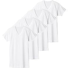 【55%OFF】【1,200円】 グンゼ やわらか肌着 綿100% 抗菌防臭加工 半袖V首 インナーシャツ 4枚組