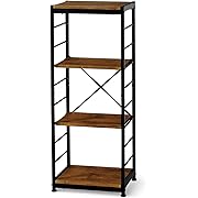 J-kitchens フリーラック4段(スリム) ブラウン 35奥行き x 44幅 x 111高さ cm