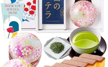 【2,580円】長崎心泉堂 母の日ギフト カステラ＋緑茶2缶