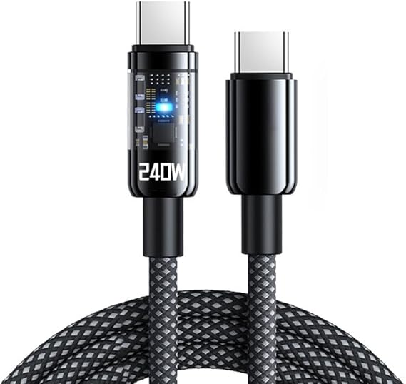 【120円】 Amazon Haul 240W 透明シェル USB C – USB C 高速充電ケーブル 1m 【送料無料】
