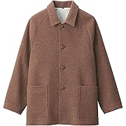 【ポイント20%還元】無印良品 ウール混綾織りショートコート メンズ レンガ Lサイズ
