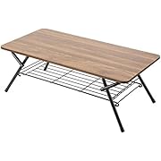 【ポイント41%還元】ニトリ(NITORI) 折りたたみテーブル シェルフィ2 ミドルブラウン 幅90×奥行45×高さ32cm